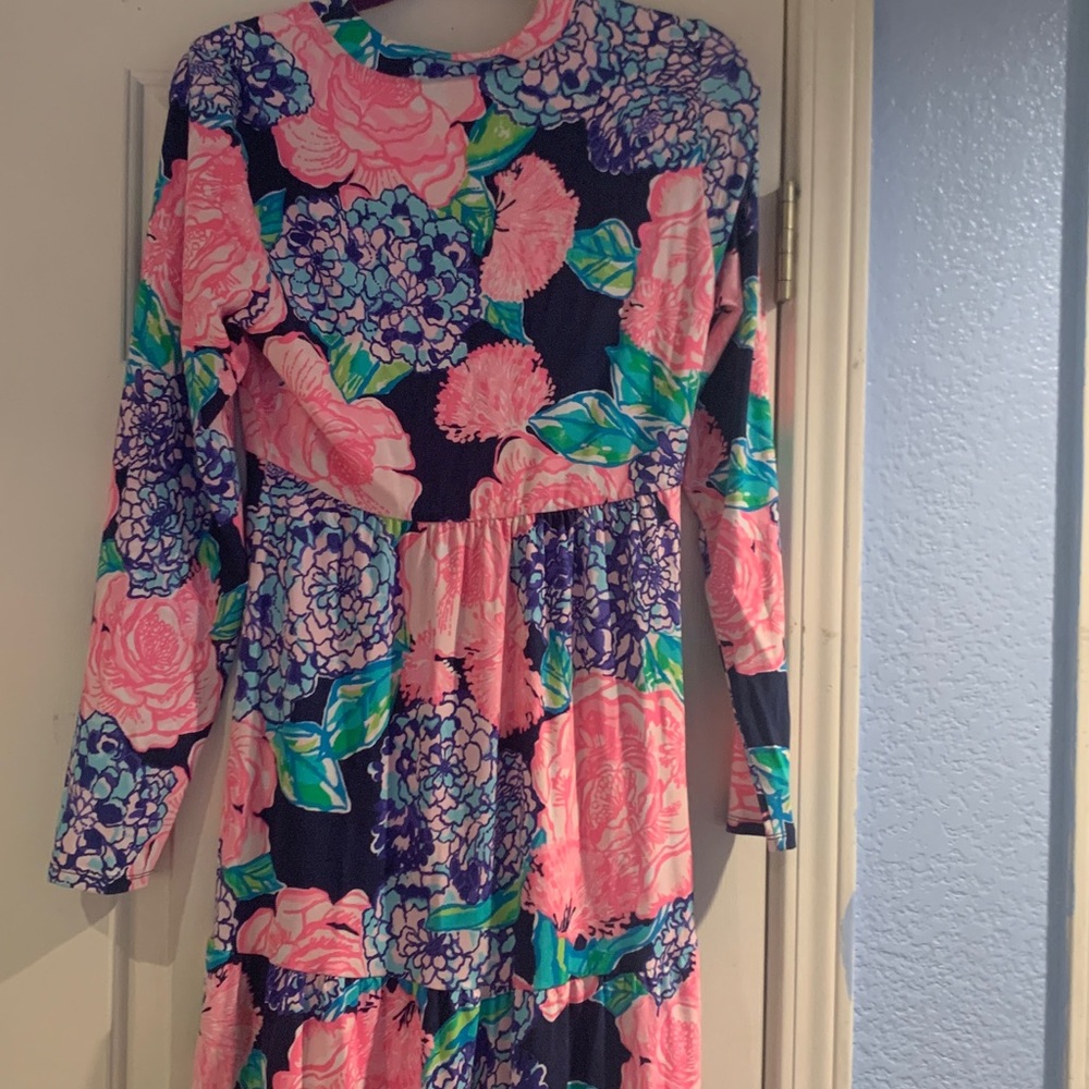 Lilly Pulitzer Floral Maxi Dress - Pink and Blue - Picture 5 of 6